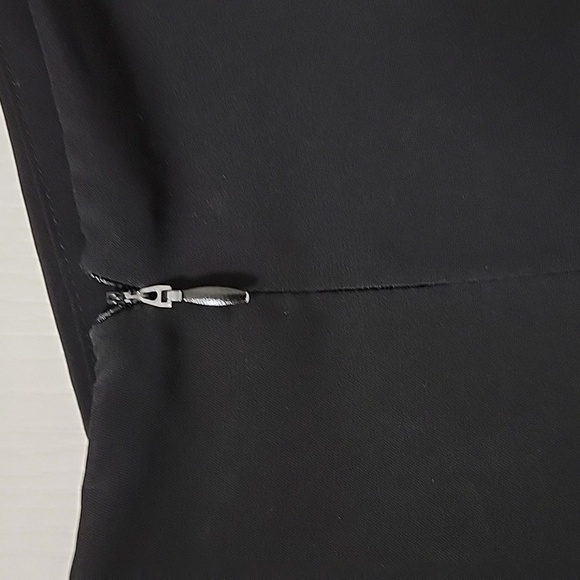 Zara Size L Black Midi Skirt, Ruched Front Side with Gold Decorative Buttons - Picture 4 of 11